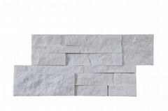 White quartz S shape culture stone panel