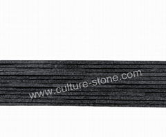 Black quartz 12 rows culture stone panel