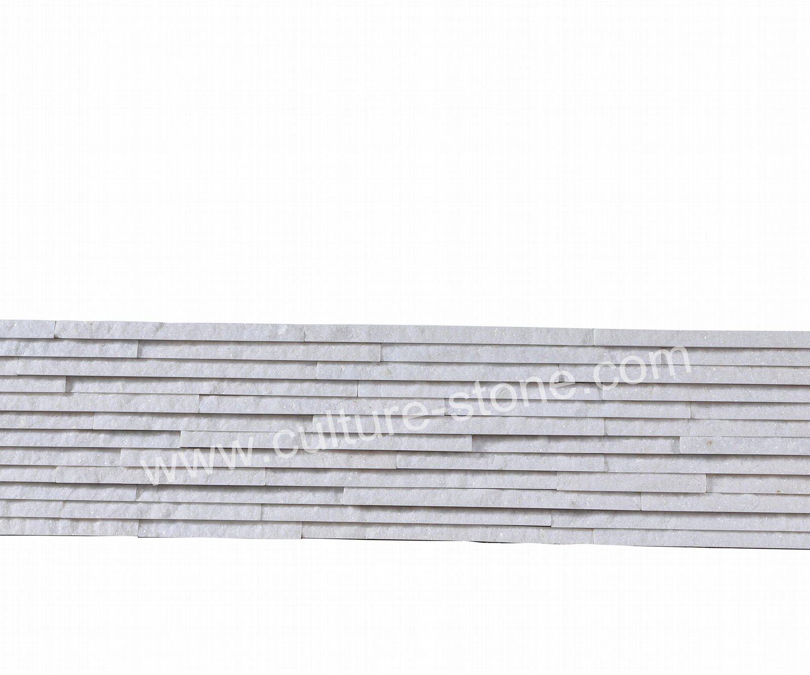 White quartz 12 rows culture stone panel