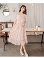 2020 summer new French v-neck platycodon skirt for ladies with chiffon