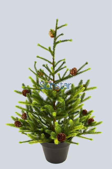 ARTIFICIAL ANGEL PINE TREE WITH CONE POTTED 60CM