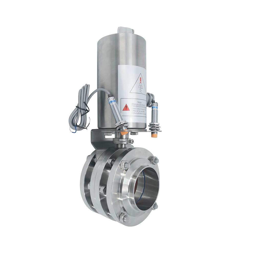 Stainless Steel Sanitary Pneumatic Clamp Butterfly Valves  5