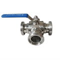 Hygienic Sanitary Stainless Steel Food Grade Three Way Thread Ball Valve  1