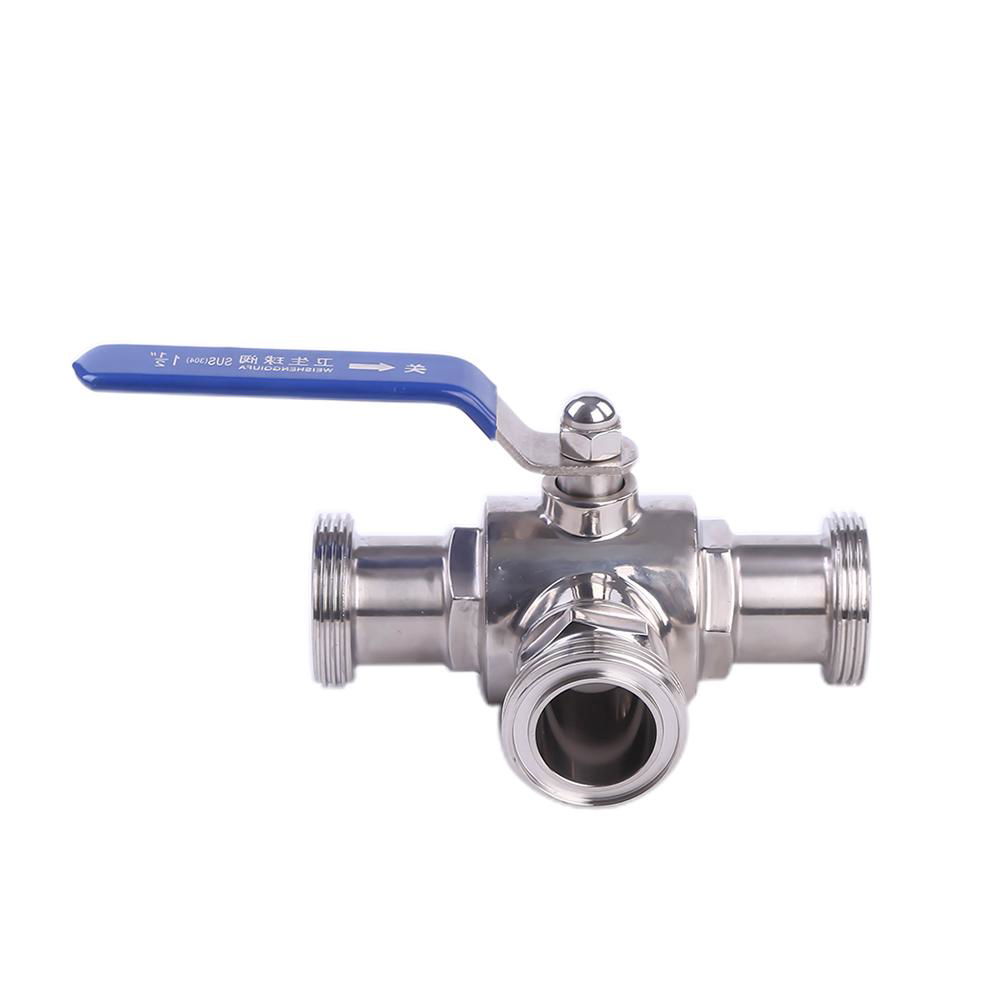 Hygienic Sanitary Stainless Steel Food Grade Three Way Thread Ball Valve  3