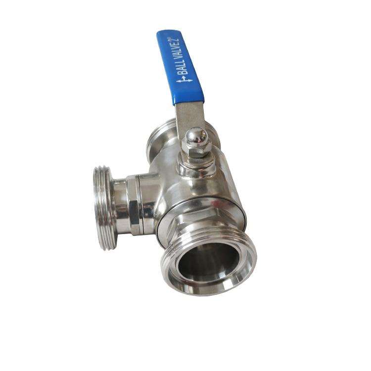 Hygienic Sanitary Stainless Steel Food Grade Three Way Thread Ball Valve  4