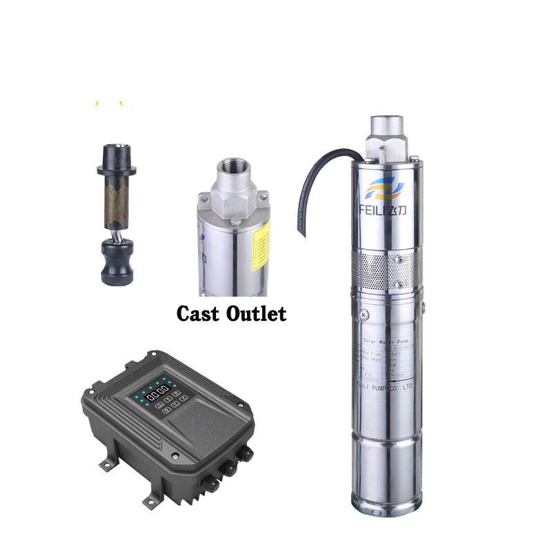 3FLS submersible solar pump screw type dc solar pump boreholes with controller 2