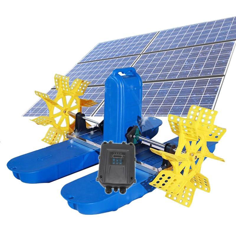 fish farm pond aerator floating solar powered fountain portable air pump 4