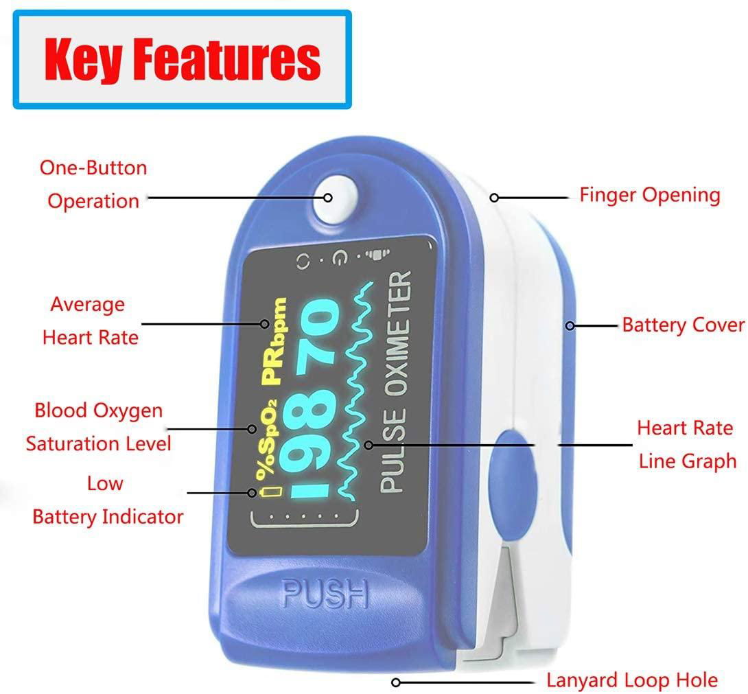  CMS50D Fingertip Oximeter SPO2 Heart Rate Blood Oxygen Finger Monitors  3