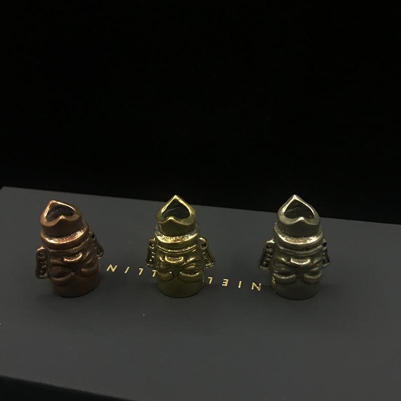 edc刀墜創意款三星堆傘繩diy配件手電筒裝飾品指虎墜黃銅吊墜挂件 5
