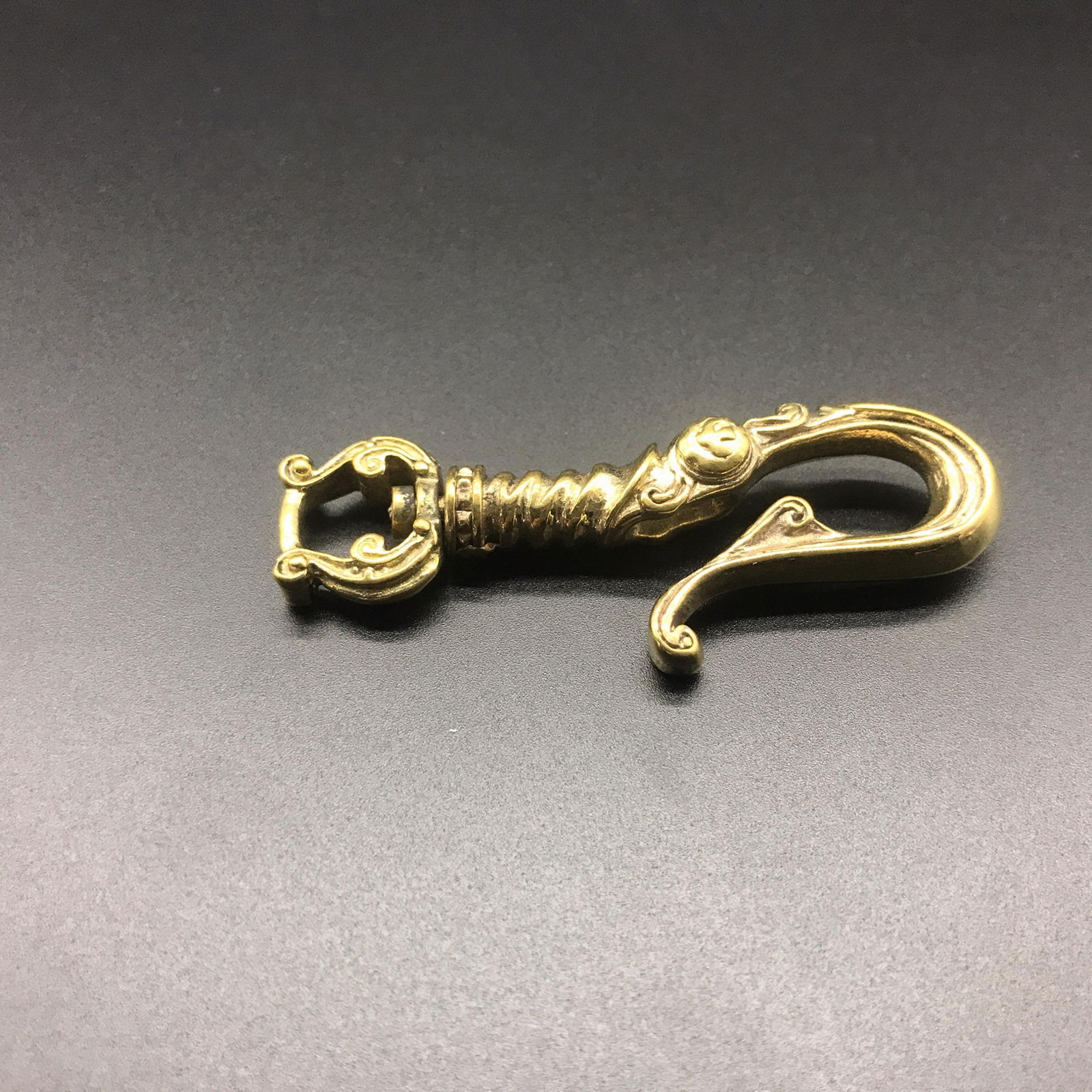 copper U-hook retro pattern DIY accessories metal key hook key chain