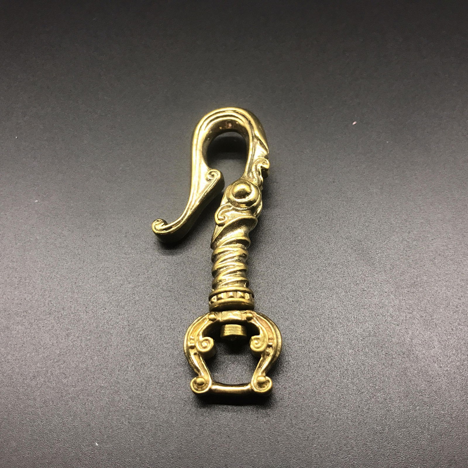 copper U-hook retro pattern DIY accessories metal key hook key chain 4