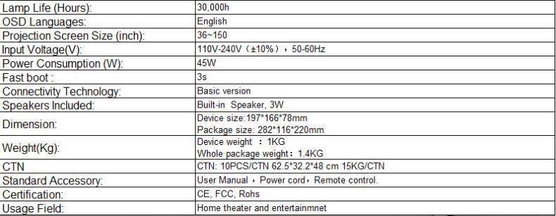 手机直连 WIFI连接同屏 家用微型 1080P 高清 投影仪 2