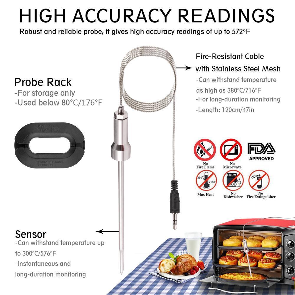 Bluetooth Meat Thermometer for Grilling Smart Wireless Kitchen Remote