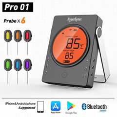 Smart Meat thermometer work with APP Long Range Timer for Smoker,Oven,Grill,Cook