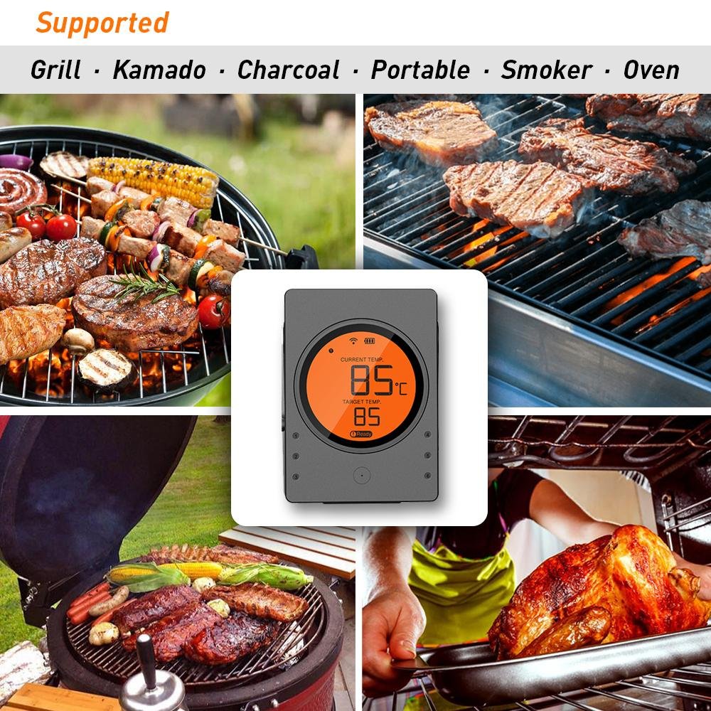 Smart Meat thermometer work with APP Long Range Timer for Smoker,Oven,Grill,Cook 3