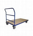 1102 Lbs 60"X30" Steel Bound Wood Deck Platform Truck 6'' PU Wheel 1