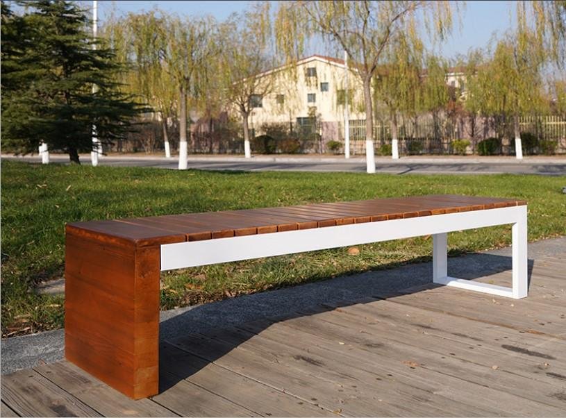 定制景观户外木制休憩坐椅 公园设计休闲平凳 4