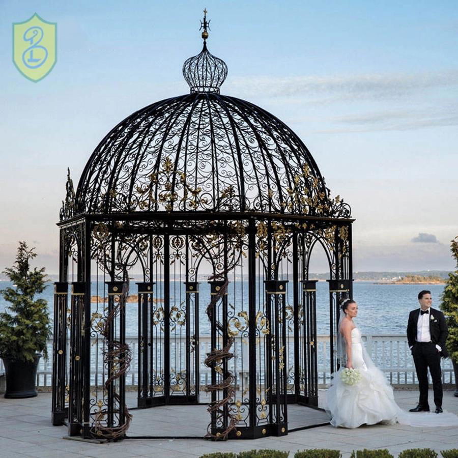 European style Outdoor gazebo wrought cast iron pavilion wedding decorations for 4