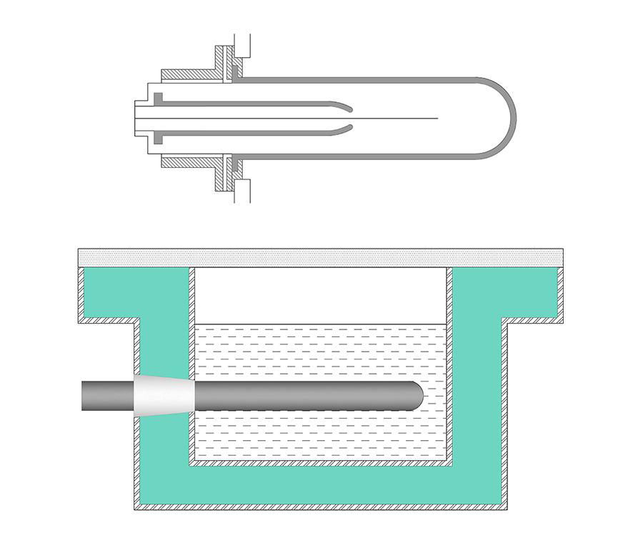 Aluminum holding furnace's or melting furnace's heater protection tube 4