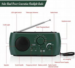 Emergency Radio,4-Way Powered Solar Power, Cranking Handle, USB,Battery AM/FM SW