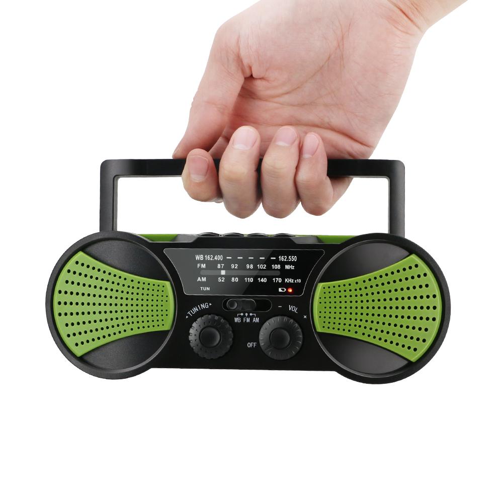 Solar crank dynamo radio usb rechargeable AM FM WB radio with mp3 player 4