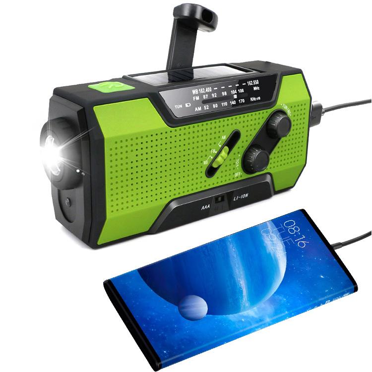 Hurricane Emergency Solar Hand Crank NOAA Weather Radio with phone charger