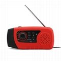 FM Pocket Camping Solar Hand Crank Radio with Power Bank in TF Card MP3 player