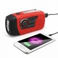 FM Pocket Camping Solar Hand Crank Radio with Power Bank in TF Card MP3 player