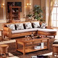 Southeast Asia Style Solid Wood Frame Rattan Weaving Sofa Set