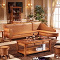 Southeast Asia Style Solid Wood Frame Rattan Weaving Sofa Set 2