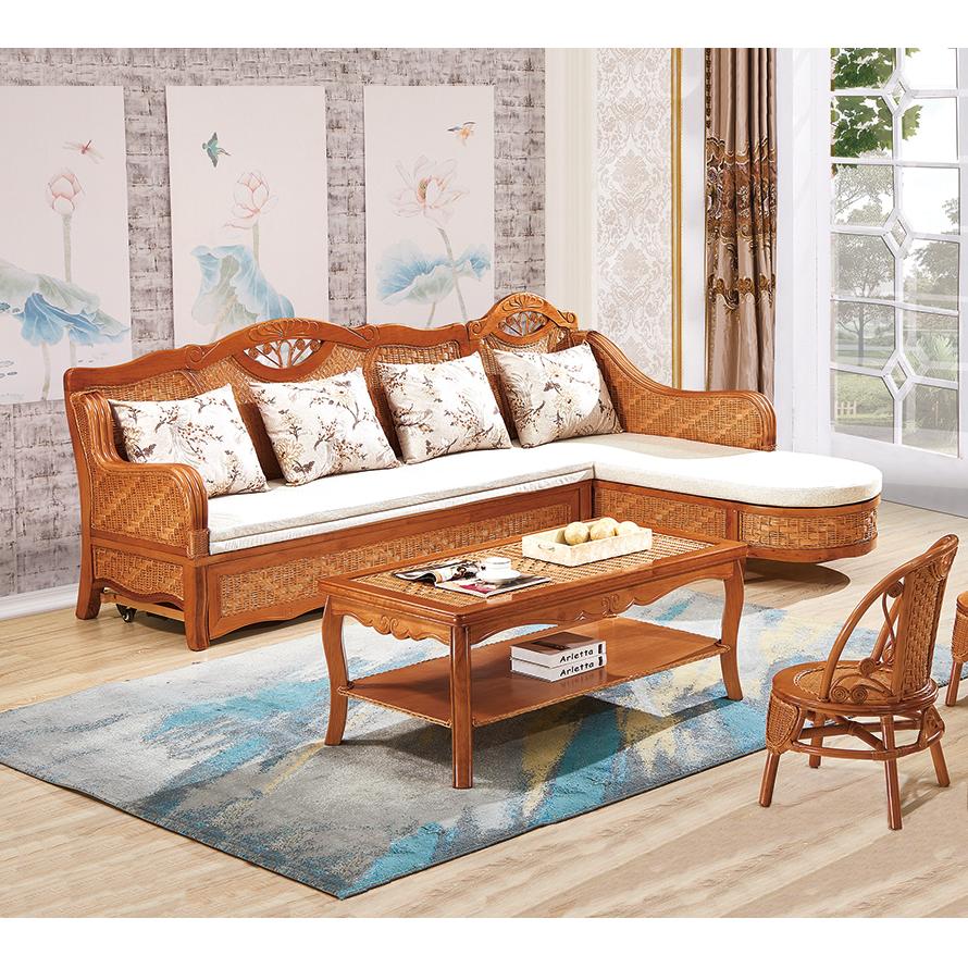 Hot Sale Modern Design Casual Rattan Wooden Furniture Sofa Bed