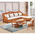 Hot Sale Modern Design Casual Rattan Wooden Furniture Sofa Bed 1