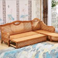 Hot Sale Modern Design Casual Rattan Wooden Furniture Sofa Bed 2