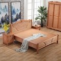 Natural Rattan Bedroom Furniture Double Rattan Woven Bed