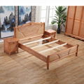 Natural Rattan Bedroom Furniture Double Rattan Woven Bed