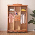 Classic Style Bedroom Furniture Rattan Cane Wooden Wardrobe 2