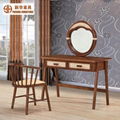 Nordic Style Bedroom Furniture Rattan Wooden Dresser Mirror Dressing Table