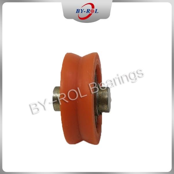 Smooth surface heavy load V U groove Nylon plastic bearing wheel 2