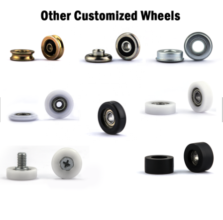 Customized Size Bracket & Bearing Plastic Nylon roller for sliding door wheel  2