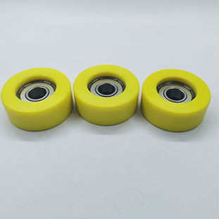 PU soft rubber coated 6201zz bearing roller with zero noise and good running 3