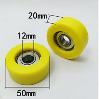 PU soft rubber coated 6201zz bearing roller with zero noise and good running 5