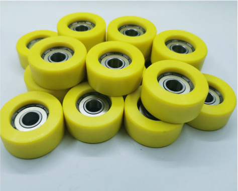 PU soft rubber coated 6201zz bearing roller with zero noise and good running 1