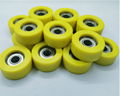 PU soft rubber coated 6201zz bearing roller with zero noise and good running