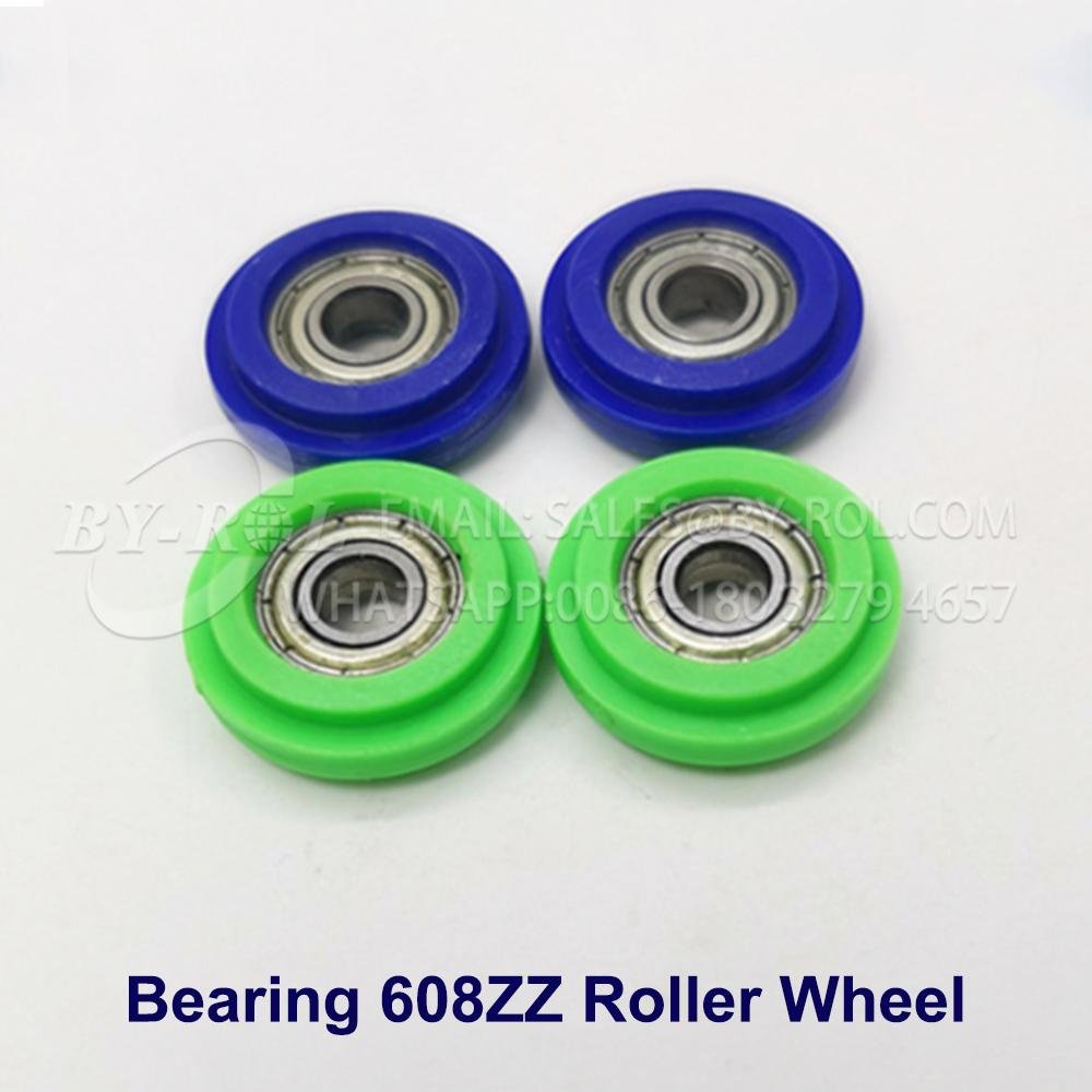 Plastic Injected Roller Wheel with Bearing 608zz Inserted