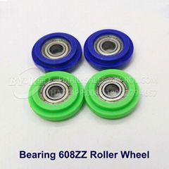 Plastic Injected Roller Wheel with Bearing 608zz Inserted