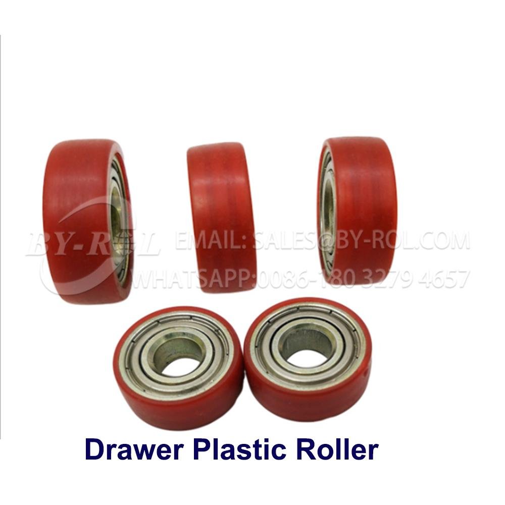 Drawer Plastic Roller Wheel with Thin Plastic/ Rubber Injection 2