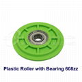 Popular Plastic Bearing Roller in White Green Red