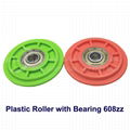 Popular Plastic Bearing Roller in White Green Red
