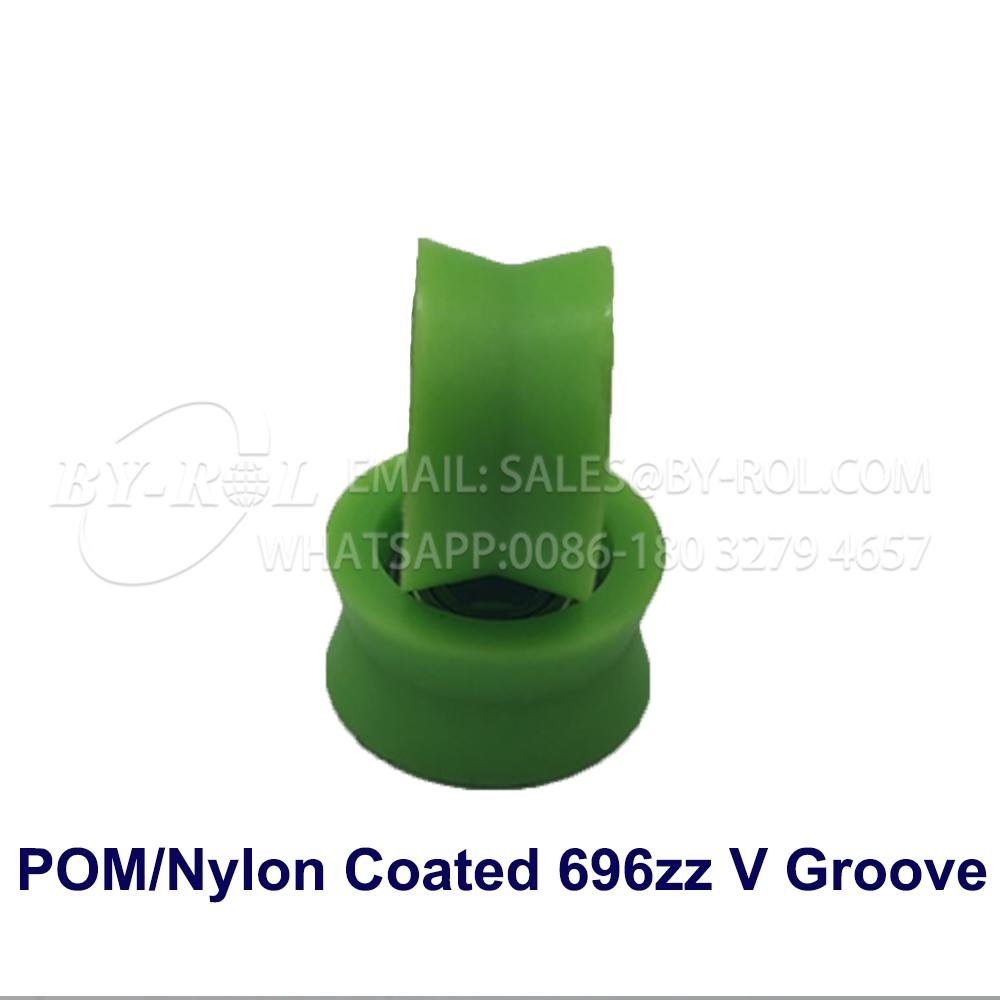 POM/NYLON Coated 696zz V Groove Plastic Bearing Roller 2