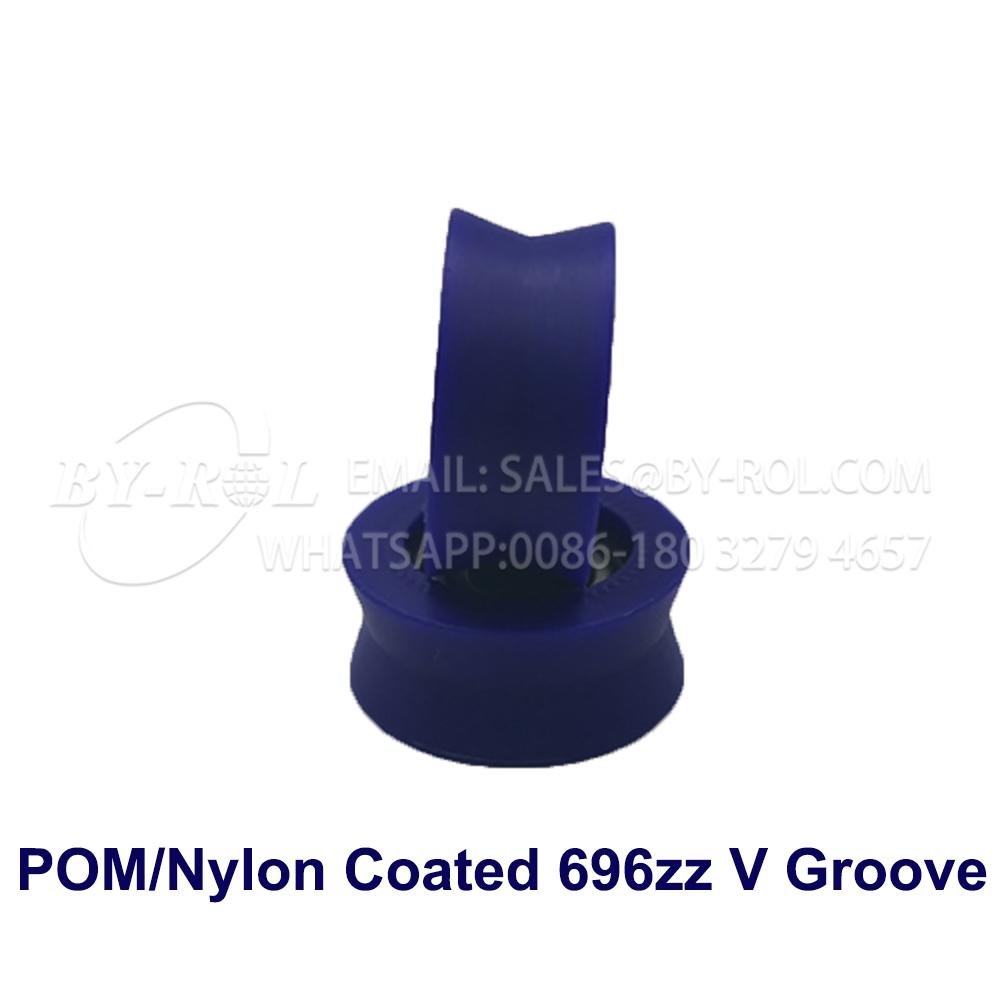POM/NYLON Coated 696zz V Groove Plastic Bearing Roller 3